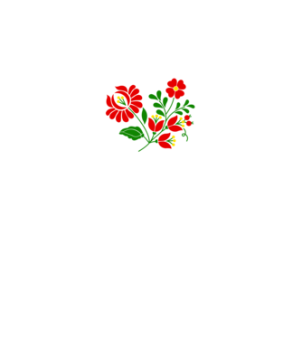 Kalocsai virágok 3 színnel A minta fehér pólón