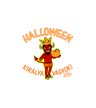 Halloween Királya minta fehér pólón