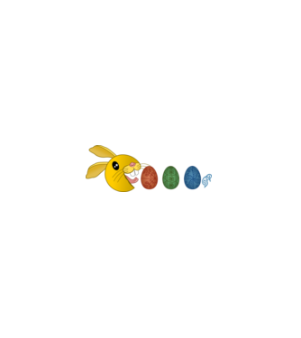 Pac Bunny minta fehér pólón