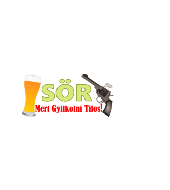 Sör és Revolver minta világos rózsaszín pólón