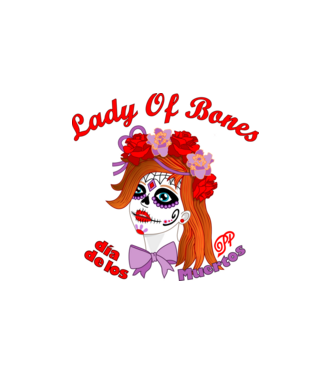 Csontok Hölgye Santa Muerte minta fehér pólón