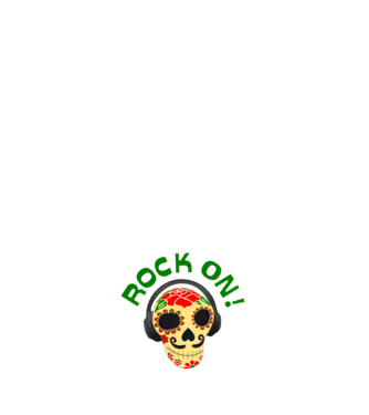 Rock On Koponya minta sötétkék pólón