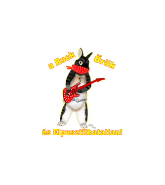 Rocker nyuszi pöttyös maszkban minta fehér pólón
