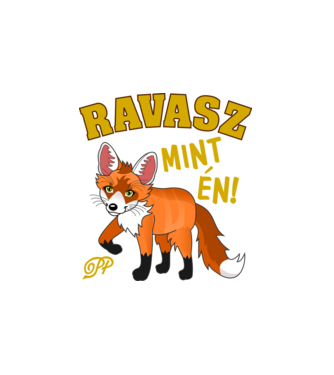 Ravasz mint én minta fehér pólón