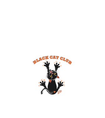 Black Cat Club minta fehér pólón
