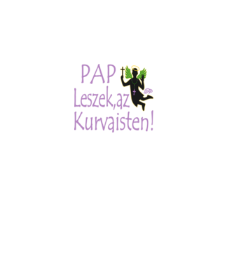 Álszent Pap minta fekete pólón