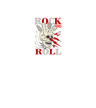 Rock and Roll Villámló Koponya minta fekete pólón