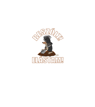 Beszólt Elástam Retró minta farmerkék pólón