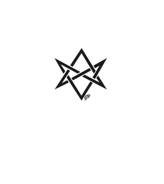 Asmodeus Démonszarv fekete minta fehér pólón