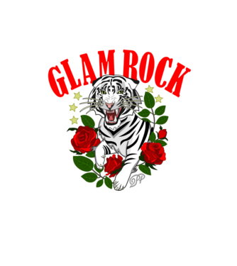 Glam Rock Tiger minta homokszín pólón