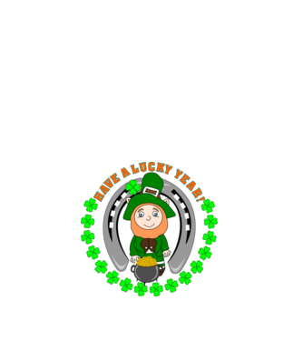 Leprechaun Lucky Year minta fehér pólón