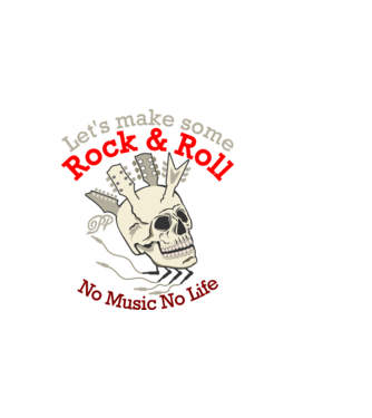 Rock and Roll Élet minta sötétkék pólón