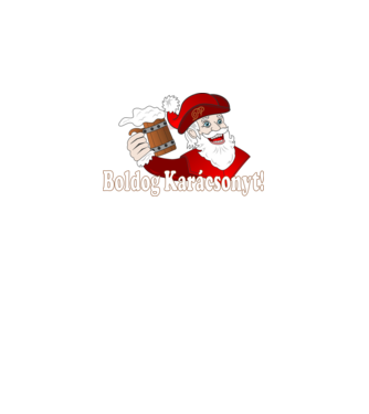 Boldog Karácsonyt Söröző Mikulás minta fekete pólón