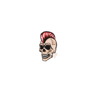 Punk Skull minta fekete pólón