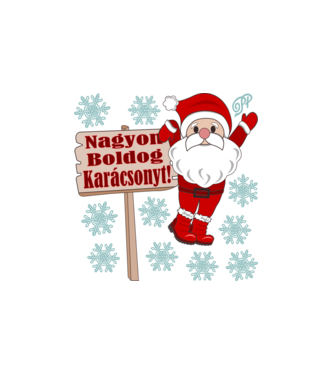 Boldog Karácsonyt Mikulás minta fehér pólón