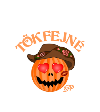 Tökfejné minta fehér pólón