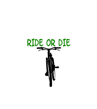 Bicikli Ride or die minta fehér pólón