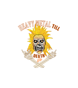 Heavy Metal Mindhalálig minta homokszín pólón
