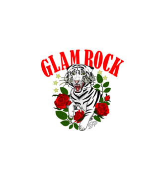 Glam Rock Tiger minta fekete pólón