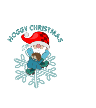 Gnome Hoggy Christmas minta világoskék pólón