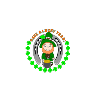 Leprechaun Lucky Year minta királykék pólón