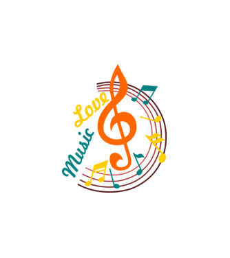 Love Music minta fehér pólón