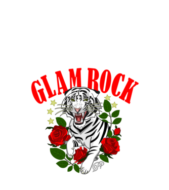 Glam Rock Tiger minta fekete pólón