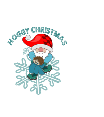Gnome Hoggy Christmas minta fekete pólón