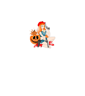 Vad Halloween Csajszi minta királykék pólón
