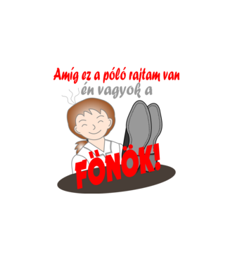 Főnöknői minta minta fehér pólón