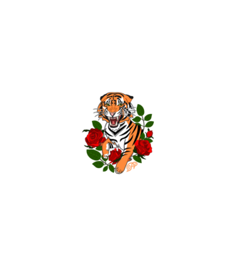 Tigris Stílus fehér felirattal minta fekete pólón