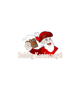 Boldog Karácsonyt Söröző Mikulás minta fekete pólón
