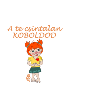 A te csintalan Koboldod Lány minta fekete pólón