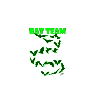 Bat Team minta fekete pólón
