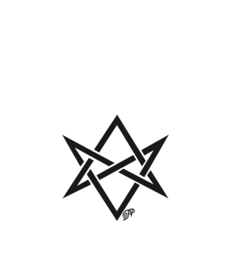 Asmodeus Démonszarv fekete minta fehér pólón