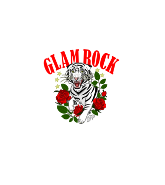 Glam Rock Tiger minta zöld pólón