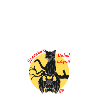 Halloweeni Cimborák minta fekete pólón