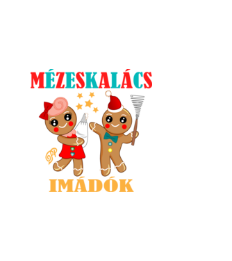 Mézeskalács Imádók minta fekete pólón