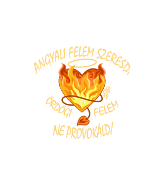 Ödögi és Angyali Szív minta fehér pólón