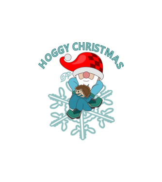 Gnome Hoggy Christmas minta homokszín pólón