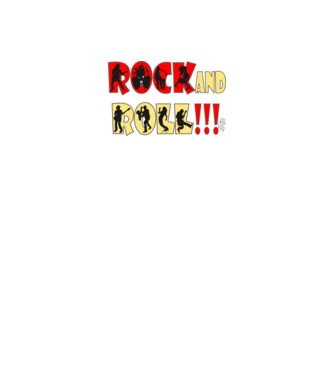 Rock and Roll zenekar sziluett minta fekete/piros pólón