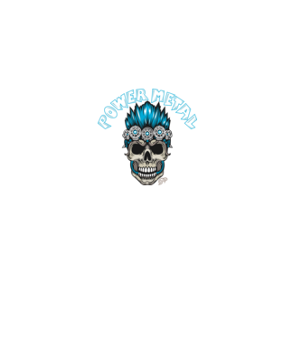 Power Metal Koponya minta fekete pólón