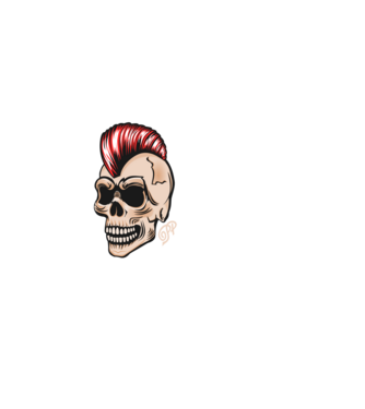 Punk Skull minta fekete pólón