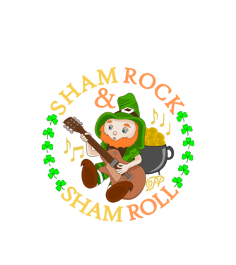Lóhere Rock Szerencsehozó Ír Kobold minta fehér pólón