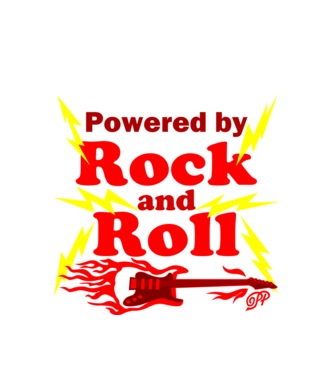 Rock and Roll Powered Guitar minta fehér pólón