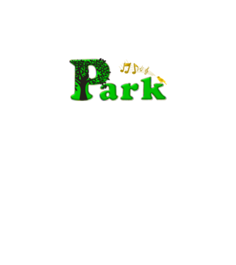 Park logó aranysárga hangjegyekkel minta fekete pólón