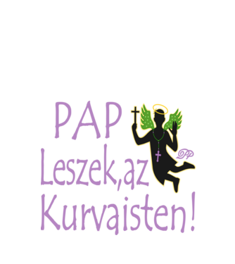 Álszent Pap minta fekete pólón