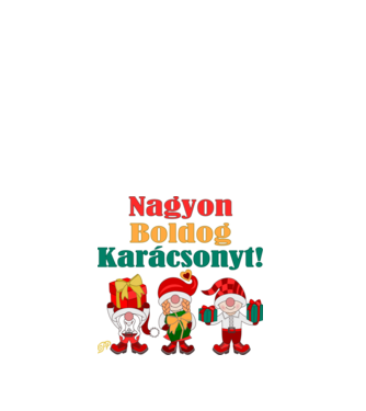 Karácsonyi Manók Csomaggal minta fehér pólón