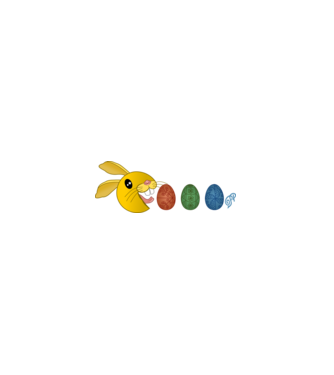 Pac Bunny minta fehér pólón