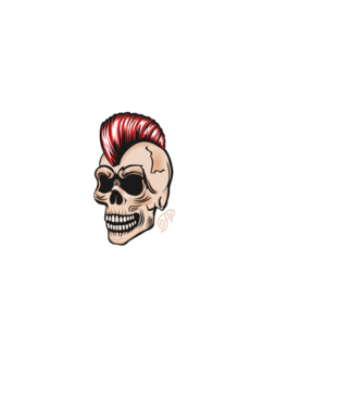 Punk Skull minta fehér pólón